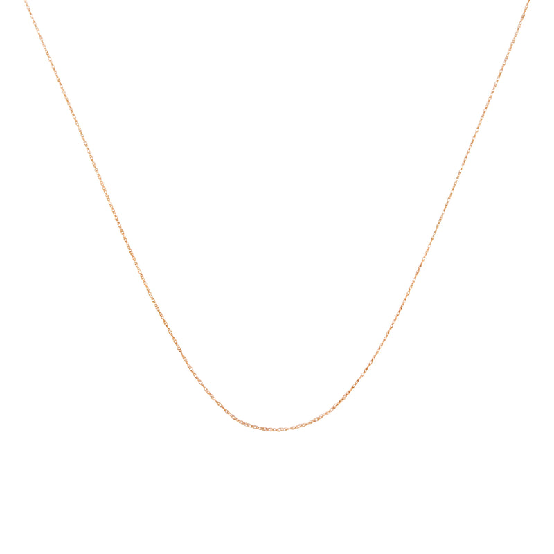 Bids.com Solid 10K Yellow Gold 0.5mm Slim and Dainty Unisex 18" Rope Chain Necklace Necklaces White Smoke Rose.Gold / 18,Rose.Gold / 16,Rose.Gold / 20