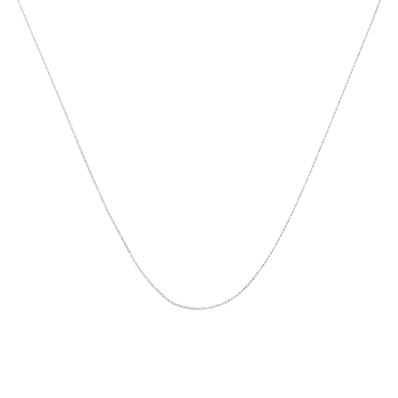 Bids.com Solid 10K Yellow Gold 0.5mm Slim and Dainty Unisex 18" Rope Chain Necklace Necklaces White Smoke White.Gold / 18,White.Gold / 16,White.Gold / 20