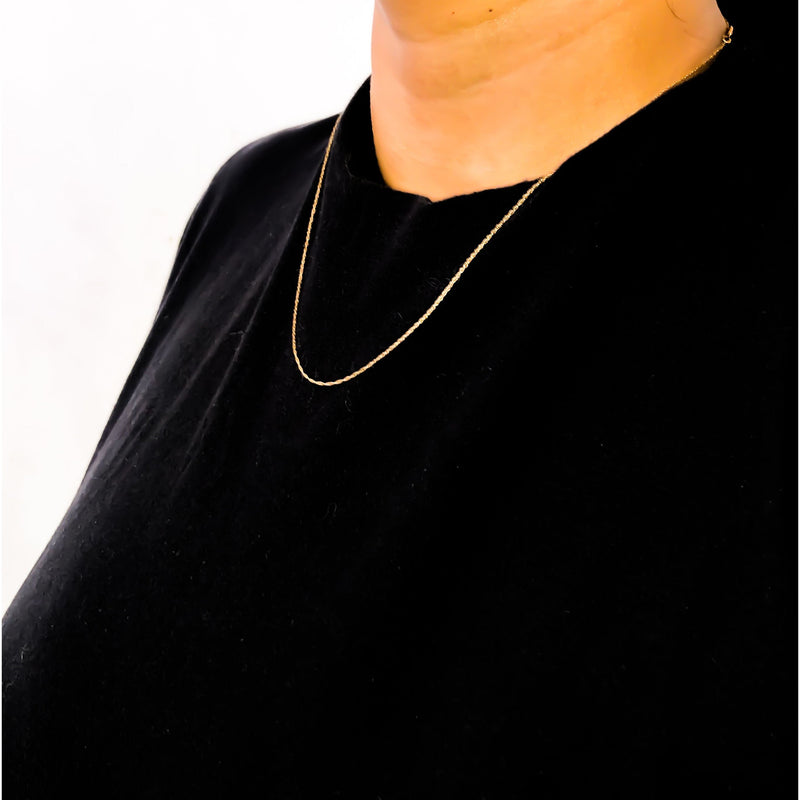 Bids.com Solid 10K Yellow Gold 0.5mm Slim and Dainty Unisex 18" Rope Chain Necklace Necklaces Black Yellow.Gold / 18,Yellow.Gold / 16,Yellow.Gold / 20,White.Gold / 18,Rose.Gold / 18,White.Gold / 16,White.Gold / 20,Rose.Gold / 16,Rose.Gold / 20