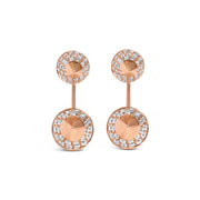 Bids.com 14K Rose Gold 1.00 Cttw Diamond Double Cone Jacket Stud Earring (G-H Color, SI1-SI2 Clarity) Earrings White Smoke Rose.Gold / 1.07