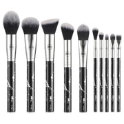 Lurella Cosmetics Deluxe Marble Brush Set Brush Set Dark Slate Gray Black,Pink,White