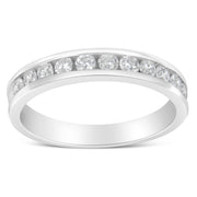Bids.com IGI Certified 1/2 Cttw Round Brilliant Cut Diamond 18K White Gold Channel Set Eternity Style Wedding Band Ring (H-I Color, I1-I2 Clarity) - Size 7 Rings White Smoke 7 / White.Gold,9 / White.Gold,8.5 / White.Gold,8 / White.Gold,7.5 / White.Gold,6.5 / White.Gold,6 / White.Gold,5.5 / White.Gold,5 / White.Gold