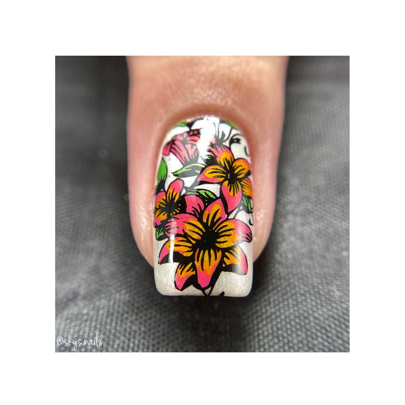 UberChic Beauty Flourishing Paradise Stamping Plate Light Slate Gray