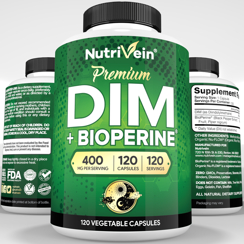 Nutrivein Nutrivein Premium DIM Supplement 400 mg Daily - 120 Capsules 02-WL4T-HRHE Lavender
