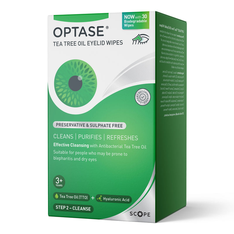 OPTASE Optase Tea Tree Oil Eyelid Wipes 30cts Vision Care White Smoke