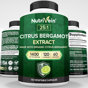 Nutrivein Nutrivein Premium Citrus Bergamot Supplement 1400mg 25:1 Bergamia Extract - 60 Day Supply - 120 Capsules Lavender