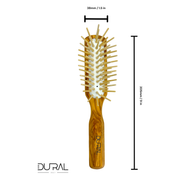 Dural Dural Olive wood rubber cushion hair brush with long wooden pins Hair Brush Dark Goldenrod