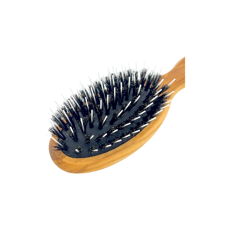 Dural Dural Olive wood rubber cushion hair brush with boar bristles and nylon Hair Brush Tan