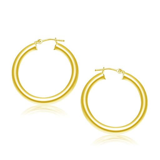 Bids.com 14k Yellow Gold Polished Hoop Earrings (30 mm) Earrings White Smoke Yellow Gold