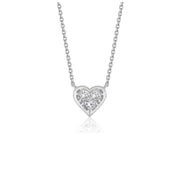 Bids.com Diamond Heart Design Pendant in 14k White Gold Necklaces White Smoke 16 / White Gold