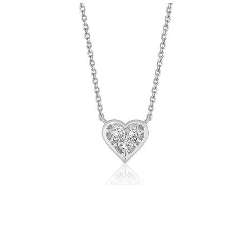 Bids.com Diamond Heart Design Pendant in 14k White Gold Necklaces White Smoke 16 / White Gold