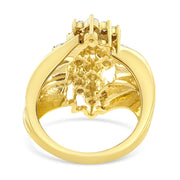 Bids.com 10K Yellow Gold 1 1/2 Cttw Diamond Cluster Tapered Shank Cocktail Ring Cocktail Ring (I-J Color, I1-I2 Clarity) - Ring Size 7 Rings White Smoke 7 / Yellow.Gold,8 / Yellow.Gold,6 / Yellow.Gold,9 / Yellow.Gold