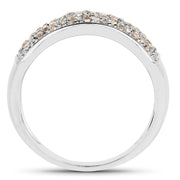 Bids.com 0.42 Carat Genuine White Diamond .925 Sterling Silver Ring Rings White Smoke size 7.00,size 6.00,size 8.00,size 9.00