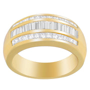 Bids.com 14K Yellow Gold 1ct. TDW Princess and Baguette-Cut Diamond Ring(H-I, SI1-SI2) Rings White Smoke 7.5 / Yellow.Gold