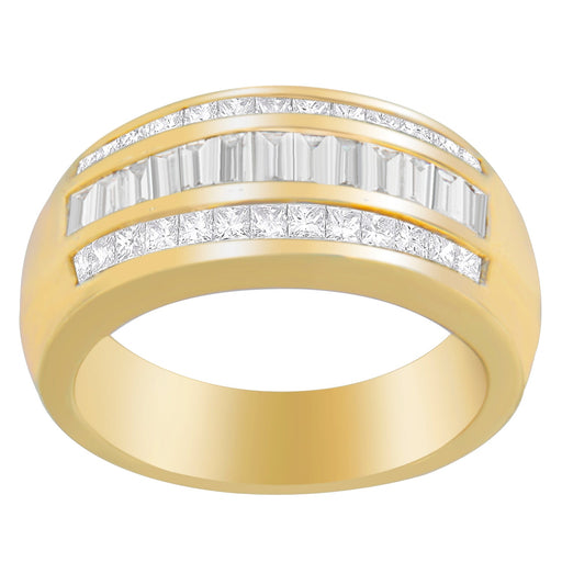 Bids.com 14K Yellow Gold 1ct. TDW Princess and Baguette-Cut Diamond Ring(H-I, SI1-SI2) Rings White Smoke 7.5 / Yellow.Gold