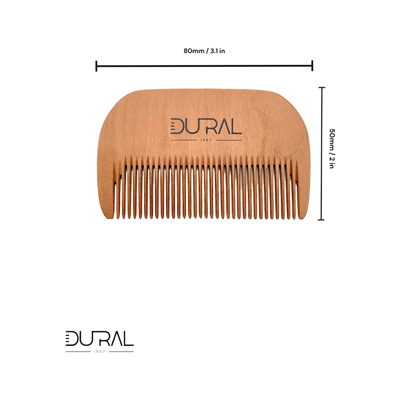 Dural Dural Pear Wood Hand Made Beard Comb Beard Comb Dark Salmon