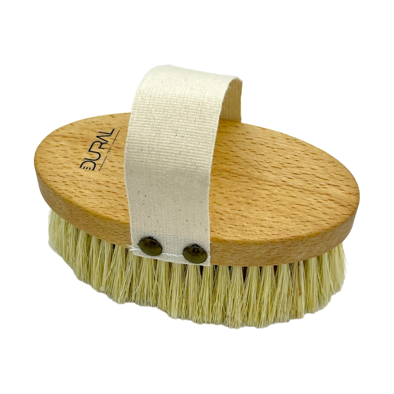 Dural Dural Beech Wood Massage Brush With Tampico Fiber Massage Brush Dark Khaki