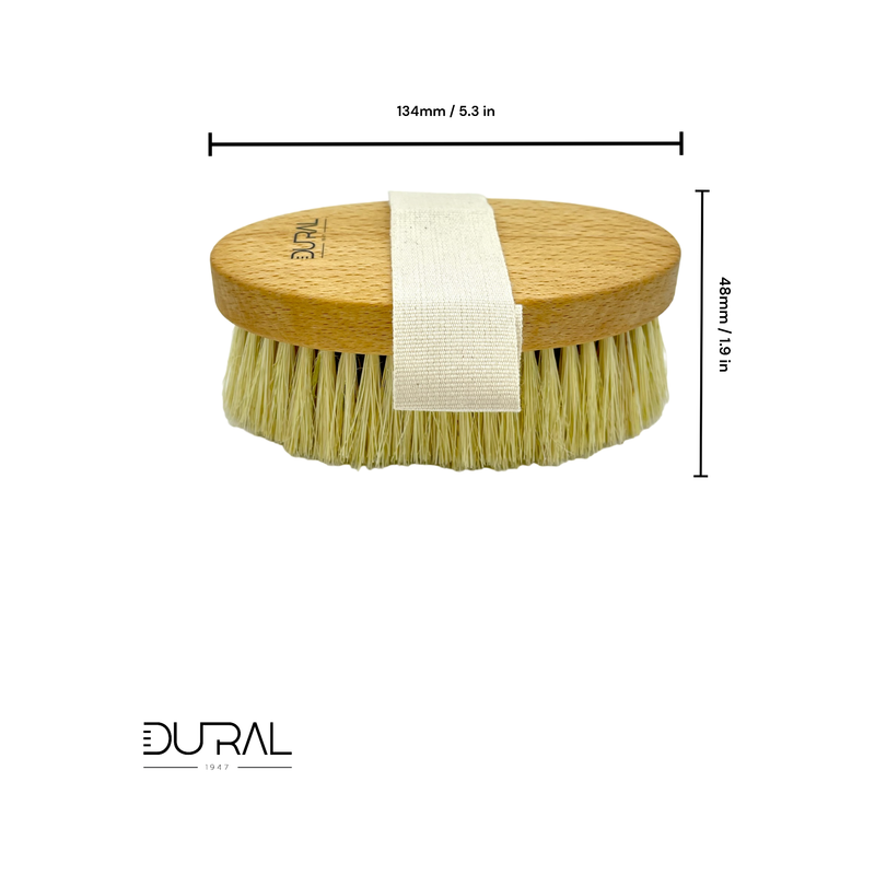 Dural Dural Beech Wood Massage Brush With Tampico Fiber Massage Brush Dark Khaki
