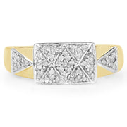 Bids.com 14K Yellow Gold Plated 0.21 Carat Genuine White Diamond .925 Sterling Silver Ring Rings Gray size 10.00,size 11.00,size 6.00,size 7.00,size 8.00,size 9.00