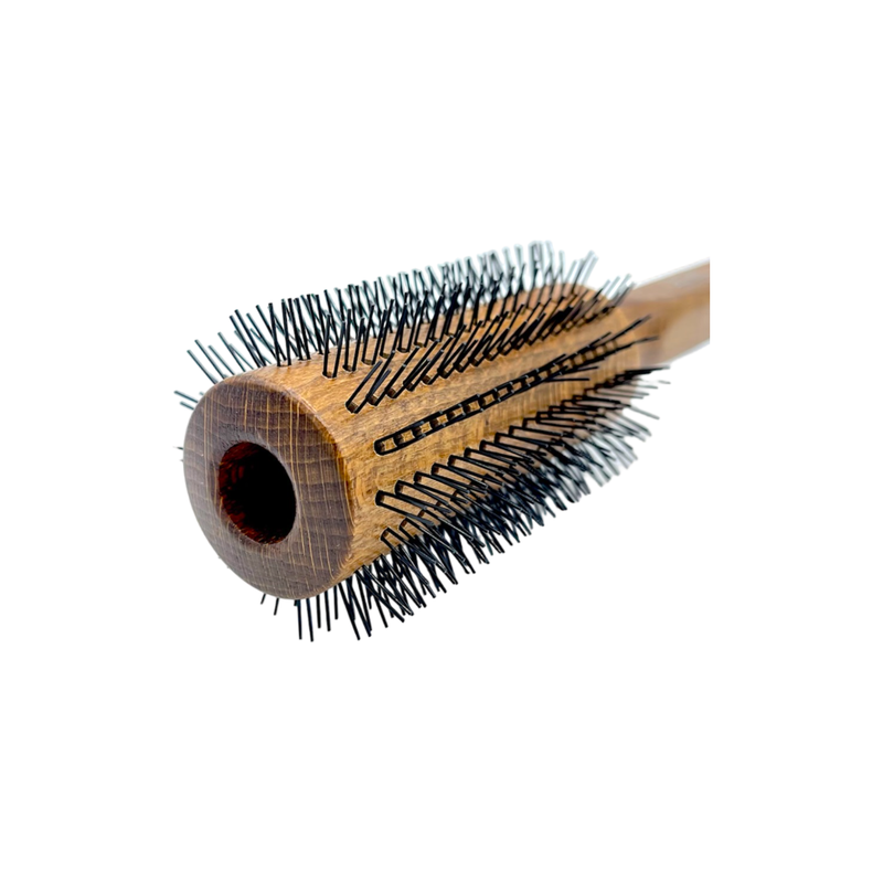 Dural Dural Beech wood round-styler hair brush with nylon pins - 16 rows Hair Brush Dim Gray