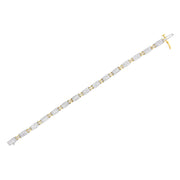 Bids.com 14K Two-Tone Gold Princess and Baguette-Cut Diamond Link Bracelet (3.00 cttw, H-I Color, SI1-SI2 Clarity) Bracelets White Smoke YellowWhite.Gold / 7