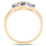 Bids.com 18K Yellow Gold Plated 0.90 Carat Genuine Tanzanite .925 Sterling Silver Ring Rings White Smoke size 6.00,size 7.00,size 8.00,size 9.00,size 5.00,size 10.00