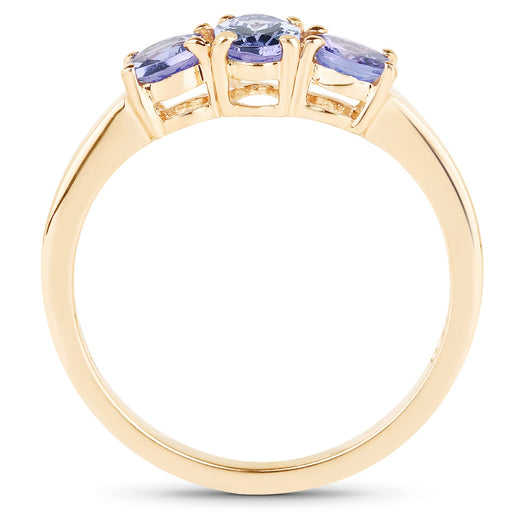 Bids.com 18K Yellow Gold Plated 0.90 Carat Genuine Tanzanite .925 Sterling Silver Ring Rings White Smoke size 6.00,size 7.00,size 8.00,size 9.00,size 5.00,size 10.00