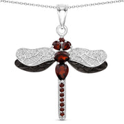 Bids.com 2.29 Carat Genuine Garnet and White Topaz .925 Sterling Silver Pendant Pendants White Smoke size 18.00