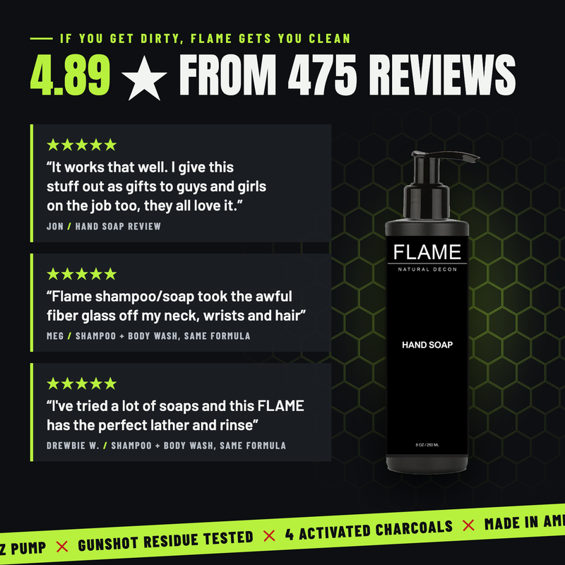 FLAME Natural Decon Hand Soap Black 8 oz Bottle