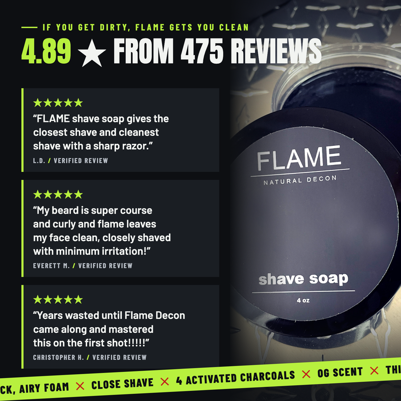 FLAME Natural Decon Shave Soap Black