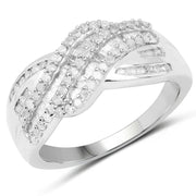 Bids.com 0.64 Carat Genuine White Diamond .925 Sterling Silver Ring Rings White Smoke size 7.00,size 8.00,size 6.00,size 9.00