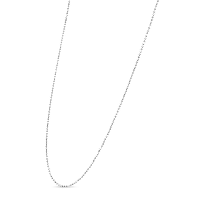 Bids.com .925 Sterling Silver 0.7mm Slim and Dainty Unisex 18" Inch Ball Bead Chain Necklace Necklaces White Smoke White.Sterling Silver / 18