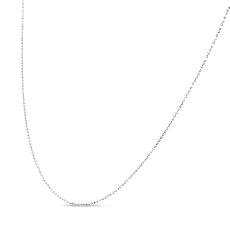 Bids.com .925 Sterling Silver 0.7mm Slim and Dainty Unisex 18" Inch Ball Bead Chain Necklace Necklaces White Smoke White.Sterling Silver / 18