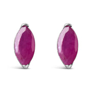 Bids.com .925 Sterling Silver 1/2 Cttw Created Pink Ruby Gemstone Solitaire Stud Earrings Earrings White Smoke White.Sterling Silver