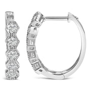 Bids.com 14K Gold 1/2 Cttw Diamond Earring Zig-Zagging Geometric Hoop Earrings (G-H Color, SI1-SI2) Earrings White Smoke White.Gold / 0.5