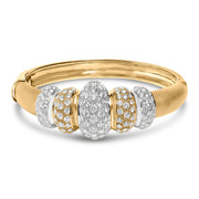 Bids.com 18K Gold 6.00 Cttw Diamond Graduating Dome Bangle Bracelet (G-H Color, VS2-SI1 Clarity) Bracelets White Smoke YellowWhite.Gold / 7.75