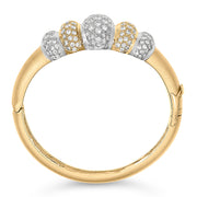 Bids.com 18K Gold 6.00 Cttw Diamond Graduating Dome Bangle Bracelet (G-H Color, VS2-SI1 Clarity) Bracelets White Smoke YellowWhite.Gold / 7.75