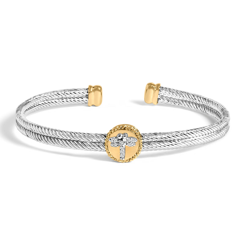 Bids.com 18K Yellow Gold Plated .925 Sterling Silver Diamond Accent Dragonfly Medallion Bangle Bracelet (I-J Color, SI1-SI2 Clarity) - 7.75 Inches Bracelets White Smoke YellowWhite.Sterling Silver / 7.75