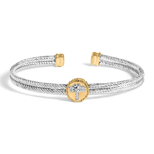 Bids.com 18K Yellow Gold Plated .925 Sterling Silver Diamond Accent Dragonfly Medallion Bangle Bracelet (I-J Color, SI1-SI2 Clarity) - 7.75 Inches Bracelets White Smoke YellowWhite.Sterling Silver / 7.75