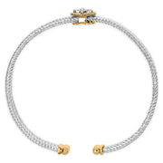 Bids.com 18K Yellow Gold Plated .925 Sterling Silver Diamond Accent Dragonfly Medallion Bangle Bracelet (I-J Color, SI1-SI2 Clarity) - 7.75 Inches Bracelets White Smoke YellowWhite.Sterling Silver / 7.75