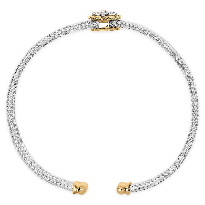 Bids.com 18K Yellow Gold Plated .925 Sterling Silver Diamond Accent Dragonfly Medallion Bangle Bracelet (I-J Color, SI1-SI2 Clarity) - 7.75 Inches Bracelets White Smoke YellowWhite.Sterling Silver / 7.75