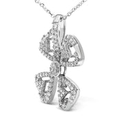 Bids.com 14K White Gold 5/8 Cttw Diamond 4 Leaf Floral Pendant Necklace (H-I Color, I1-I2 Clarity) - 18" Inches Necklaces White Smoke White.Gold / 18