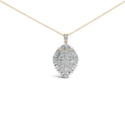 Bids.com 14K White and Yellow Gold 2.00 Cttw Diamond Cluster Pear Shaped Pendant Necklace (G-H Color, SI2-I1 Clarity) -20" Inches Necklaces White Smoke YellowWhite.Gold / 20