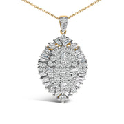Bids.com 14K White and Yellow Gold 2.00 Cttw Diamond Cluster Pear Shaped Pendant Necklace (G-H Color, SI2-I1 Clarity) -20" Inches Necklaces White Smoke YellowWhite.Gold / 20