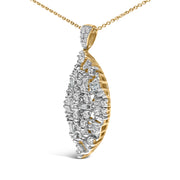 Bids.com 14K White and Yellow Gold 2.00 Cttw Diamond Cluster Pear Shaped Pendant Necklace (G-H Color, SI2-I1 Clarity) -20" Inches Necklaces White Smoke YellowWhite.Gold / 20