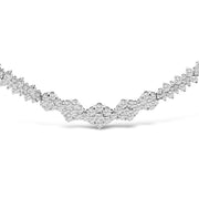 Bids.com 14K White Gold 2.00 Cttw Diamond Composite Cluster Bar Necklace (H-I Color, I2-I3 Clarity) - 18" Inches Necklaces White Smoke White.Gold / 18