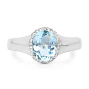 Bids.com 2.63 Carat Genuine  Blue Topaz and White Topaz .925 Sterling Silver Ring Rings White Smoke size 8.00,size 6.00,size 7.00,size 5.00,size 9.00