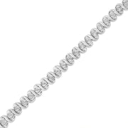 Bids.com .925 Sterling Silver 1/3 Cttw Miracle-Set Diamond "S" Link Tennis Bracelet (I-J Color, I3 Clarity) - Size 7.25" Bracelets White Smoke White.Sterling Silver / 7.25
