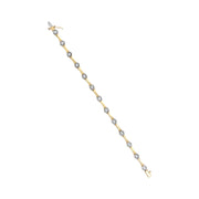Bids.com 10K Yellow Gold Plated .925 Sterling Silver 1.0 Cttw Miracle Set Diamond Bezel Style Station Link Bracelet (H-I Color, I3 Clarity) - Size 7" Bracelets White Smoke Yellow.Sterling Silver / 7