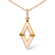Bids.com 14K Yellow Gold 1/4 Cttw Diamond Double Triangle Geometric 18" Pendant Necklace (G-H Color, SI1-SI2 Clarity) Necklaces White Smoke Yellow.Gold / 18